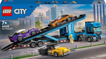 LEGO City Spor Arabalı Araç Taşıma Kamyonu 60408-7 Yaş ve Üzeri Çocuklar için 4 Araç İçeren Yaratıcı Oyuncak Yapım Seti (998 Parça)