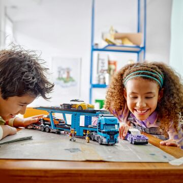 LEGO City Spor Arabalı Araç Taşıma Kamyonu 60408-7 Yaş ve Üzeri Çocuklar için 4 Araç İçeren Yaratıcı Oyuncak Yapım Seti (998 Parça)