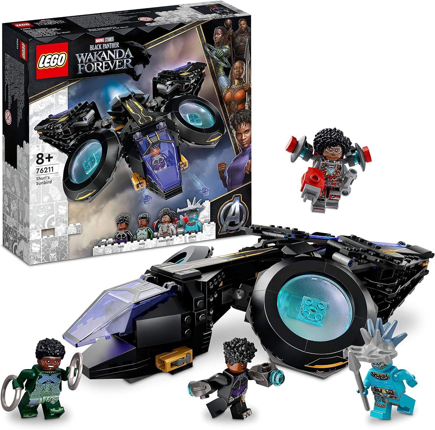 LEGO® Marvel Shuri'nin Güneş Kuşu 76211-8 Yaş ve Üzeri Çocuklar için Black Panther Gemisinin Oyuncak Yapım Seti (355 Parça)