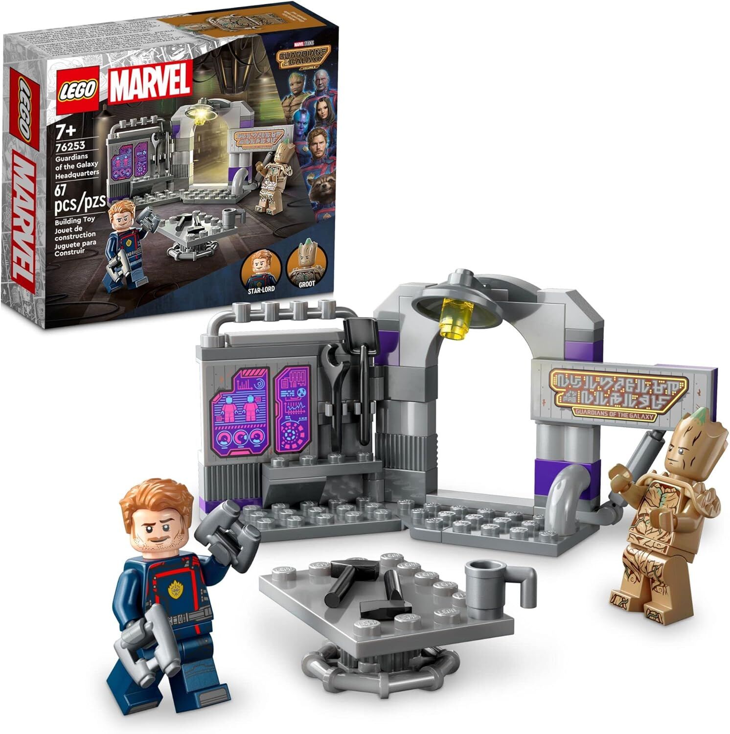 LEGO® Marvel Galaksinin Koruyucuları Karargahı 76253-7 Yaş ve Üzeri Çocuklar için Süper Kahramanlı Yaratıcı Oyuncak Yapım Seti (67 Parça)