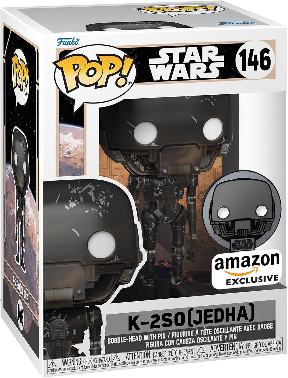 Funko 55497 POP Star Wars: ATG K 2SO w/Pin Oyuncak Figür