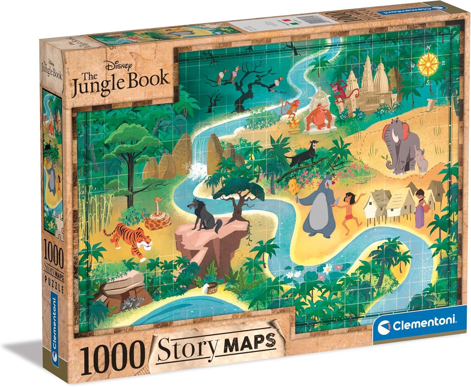 CLEMENTONI 1000 el. Story Maps Księga Dżungli [PUZZLE]