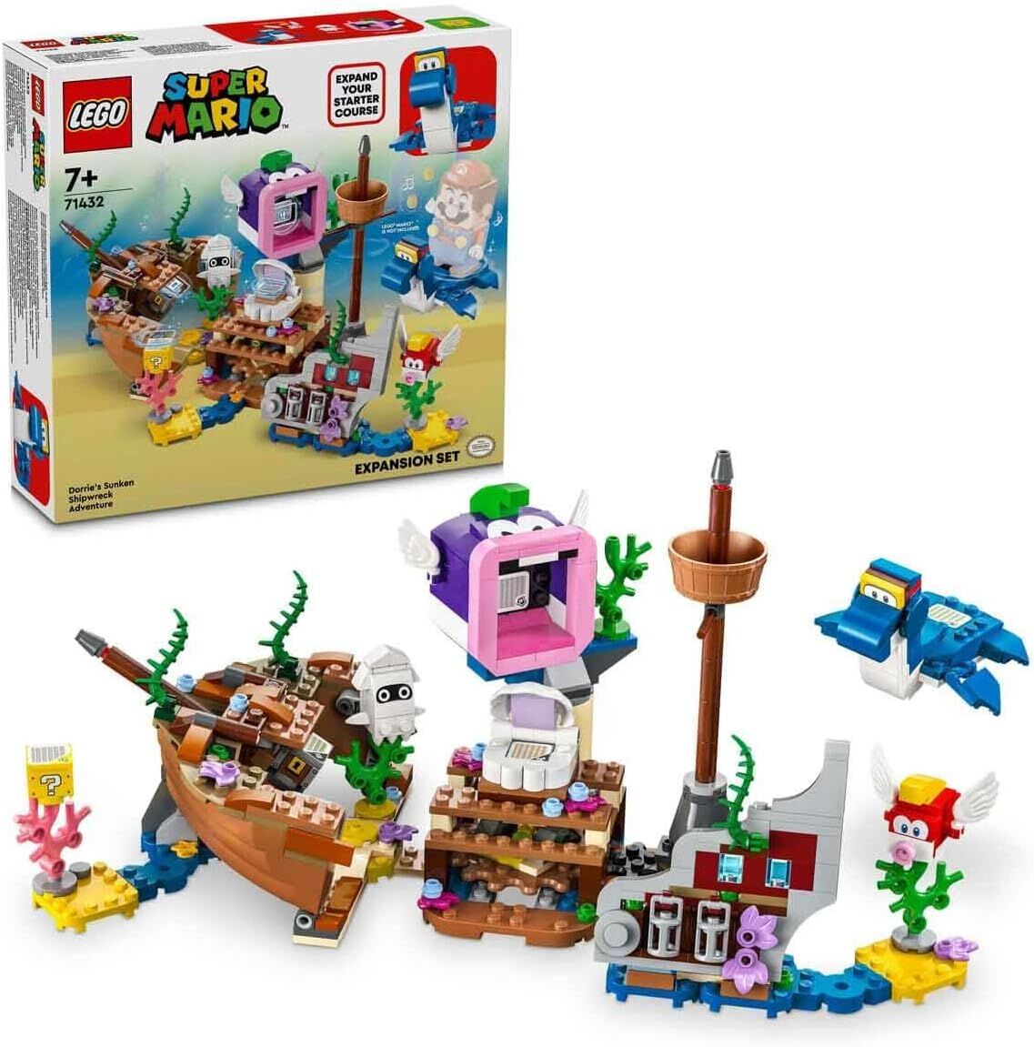 LEGO Super Mario Dorrie'nin Batık Gemi Macerası Ek Macera Seti 71432-7 Yaş ve Üzeri Super Mario Hayranları İçin Koleksiyonluk Yaratıcı Oyuncak Yapım Seti (500 Parça)