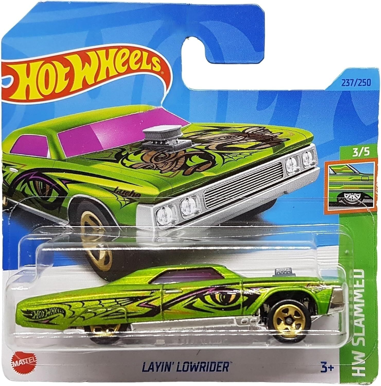 Hot Wheels - Layin´Lowrider - HW Slammed 3/5 - HKJ08 - Short Card - açık yeşil metalik - Mattel 2023 - 1:64