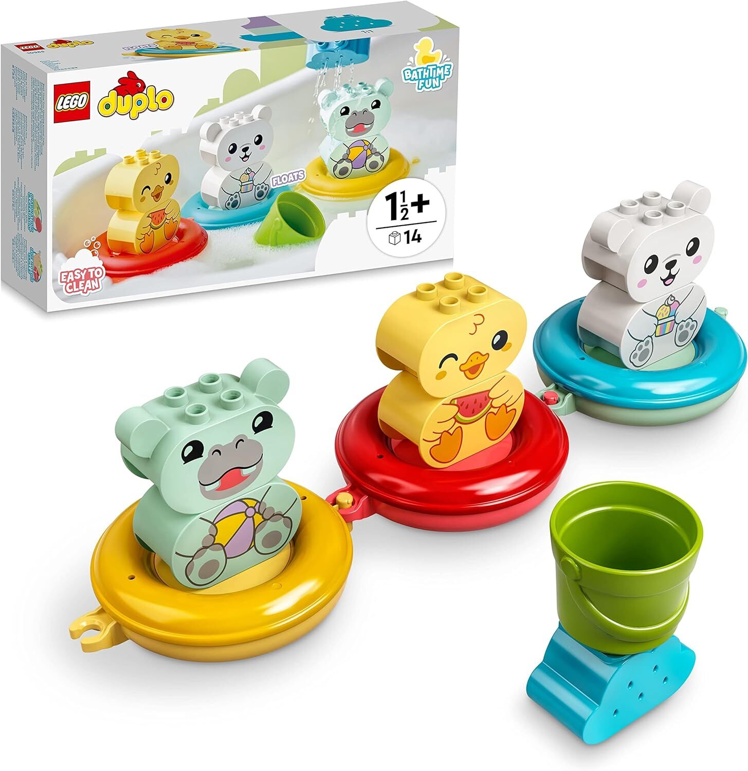 LEGO® DUPLO® İlk Banyo Zamanı Eğlencesi: Yüzen Hayvan Treni 10965-18 Ay ve Üzeri Okul Öncesi Yaştaki Çocuklar için Oyuncak Yapım Seti (14 Parça)